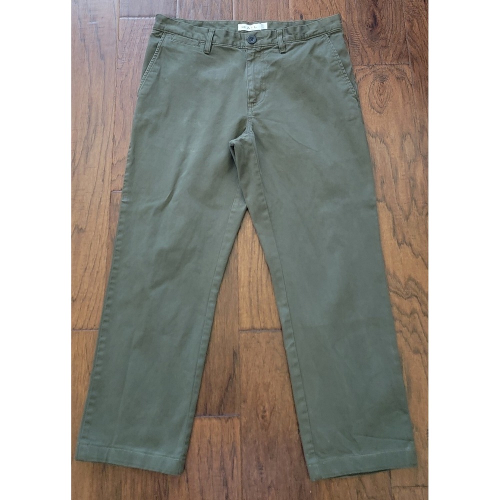 THE RAIL Men's Chino Casual Stretch Olive Green‎ Pants Size 32x25